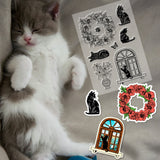 PVC Plastic Clear Stamps, for DIY Scrapbooking, Photo Album Decorative, Cards Making, Cat Shape, 160x110mm