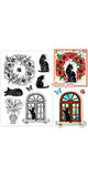 PVC Plastic Clear Stamps, for DIY Scrapbooking, Photo Album Decorative, Cards Making, Cat Shape, 160x110mm