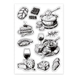 Custom Summer Theme PVC Plastic Clear Stamps, for DIY Scrapbooking, Photo Album Decorative, Cards Making, Food, 160x110mm