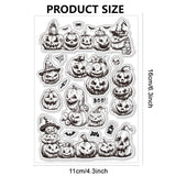 Halloween PVC Plastic Clear Stamps, for DIY Scrapbooking, Photo Album Decorative, Cards Making, Pumpkin, 160x110mm