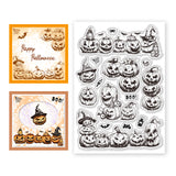 Halloween PVC Plastic Clear Stamps, for DIY Scrapbooking, Photo Album Decorative, Cards Making, Pumpkin, 160x110mm