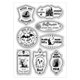 Halloween PVC Plastic Clear Stamps, for DIY Scrapbooking, Photo Album Decorative, Cards Making, Mixed Shapes, 160x110mm