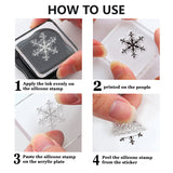 Halloween PVC Plastic Clear Stamps, for DIY Scrapbooking, Photo Album Decorative, Cards Making, Snowflake, 160x110mm