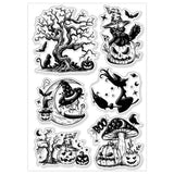 Halloween PVC Plastic Clear Stamps, for DIY Scrapbooking, Photo Album Decorative, Cards Making, Pumpkin, 160x110mm