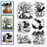 Halloween PVC Plastic Clear Stamps, for DIY Scrapbooking, Photo Album Decorative, Cards Making, Pumpkin, 160x110mm