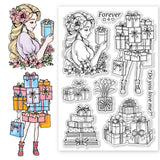 Halloween PVC Plastic Clear Stamps, for DIY Scrapbooking, Photo Album Decorative, Cards Making, Girl, 160x110mm