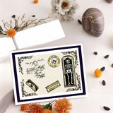 Halloween PVC Plastic Clear Stamps, for DIY Scrapbooking, Photo Album Decorative, Cards Making, Skeleton, 160x110mm