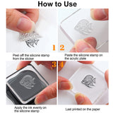 PVC Plastic Clear Stamps, for DIY Scrapbooking, Photo Album Decorative, Cards Making, Fish, 160x110mm