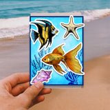 PVC Plastic Clear Stamps, for DIY Scrapbooking, Photo Album Decorative, Cards Making, Fish, 160x110mm