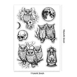 PVC Plastic Clear Stamps, for DIY Scrapbooking, Photo Album Decorative, Cards Making, Owl, 160x110mm