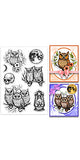 PVC Plastic Clear Stamps, for DIY Scrapbooking, Photo Album Decorative, Cards Making, Owl, 160x110mm