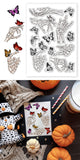 Halloween PVC Plastic Clear Stamps, for DIY Scrapbooking, Photo Album Decorative, Cards Making, Skeleton, 160x110mm