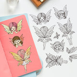 Custom Summer Theme PVC Plastic Clear Stamps, for DIY Scrapbooking, Photo Album Decorative, Cards Making, Fairy, 160x110mm