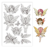 Custom Summer Theme PVC Plastic Clear Stamps, for DIY Scrapbooking, Photo Album Decorative, Cards Making, Fairy, 160x110mm