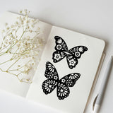 Custom Summer Theme PVC Plastic Clear Stamps, for DIY Scrapbooking, Photo Album Decorative, Cards Making, Butterfly, 160x110mm