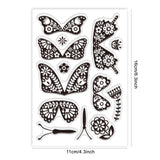 Custom Summer Theme PVC Plastic Clear Stamps, for DIY Scrapbooking, Photo Album Decorative, Cards Making, Butterfly, 160x110mm