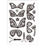 Custom Summer Theme PVC Plastic Clear Stamps, for DIY Scrapbooking, Photo Album Decorative, Cards Making, Butterfly, 160x110mm