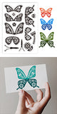 Custom Summer Theme PVC Plastic Clear Stamps, for DIY Scrapbooking, Photo Album Decorative, Cards Making, Butterfly, 160x110mm