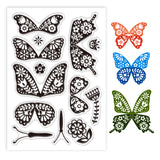 Custom Summer Theme PVC Plastic Clear Stamps, for DIY Scrapbooking, Photo Album Decorative, Cards Making, Butterfly, 160x110mm