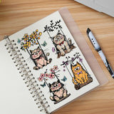 PVC Plastic Clear Stamps, for DIY Scrapbooking, Photo Album Decorative, Cards Making, Cat Shape, 160x110mm