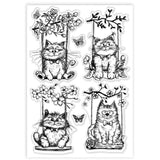 PVC Plastic Clear Stamps, for DIY Scrapbooking, Photo Album Decorative, Cards Making, Cat Shape, 160x110mm