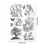 PVC Plastic Clear Stamps, for DIY Scrapbooking, Photo Album Decorative, Cards Making, Animals, 160x110mm