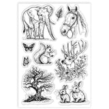 PVC Plastic Clear Stamps, for DIY Scrapbooking, Photo Album Decorative, Cards Making, Animals, 160x110mm