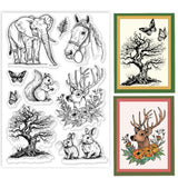 PVC Plastic Clear Stamps, for DIY Scrapbooking, Photo Album Decorative, Cards Making, Animals, 160x110mm