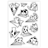 PVC Plastic Clear Stamps, for DIY Scrapbooking, Photo Album Decorative, Cards Making, Cat Shape, 160x110mm