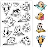 PVC Plastic Clear Stamps, for DIY Scrapbooking, Photo Album Decorative, Cards Making, Cat Shape, 160x110mm