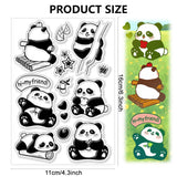 Halloween PVC Plastic Clear Stamps, for DIY Scrapbooking, Photo Album Decorative, Cards Making, Panda, 160x110mm