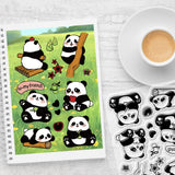 Halloween PVC Plastic Clear Stamps, for DIY Scrapbooking, Photo Album Decorative, Cards Making, Panda, 160x110mm