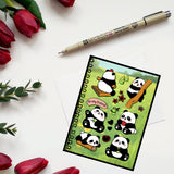 Halloween PVC Plastic Clear Stamps, for DIY Scrapbooking, Photo Album Decorative, Cards Making, Panda, 160x110mm