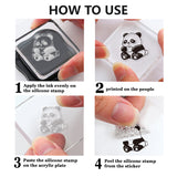 Halloween PVC Plastic Clear Stamps, for DIY Scrapbooking, Photo Album Decorative, Cards Making, Panda, 160x110mm