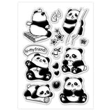 Halloween PVC Plastic Clear Stamps, for DIY Scrapbooking, Photo Album Decorative, Cards Making, Panda, 160x110mm