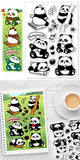 Halloween PVC Plastic Clear Stamps, for DIY Scrapbooking, Photo Album Decorative, Cards Making, Panda, 160x110mm