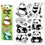 Halloween PVC Plastic Clear Stamps, for DIY Scrapbooking, Photo Album Decorative, Cards Making, Panda, 160x110mm