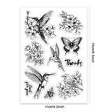 PVC Plastic Clear Stamps, for DIY Scrapbooking, Photo Album Decorative, Cards Making, Hummingbird, 160x110mm