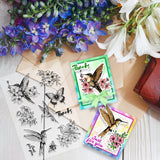 PVC Plastic Clear Stamps, for DIY Scrapbooking, Photo Album Decorative, Cards Making, Hummingbird, 160x110mm