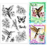 PVC Plastic Clear Stamps, for DIY Scrapbooking, Photo Album Decorative, Cards Making, Hummingbird, 160x110mm