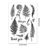 PVC Plastic Clear Stamps, for DIY Scrapbooking, Photo Album Decorative, Cards Making, Pteridophyta, 160x110mm