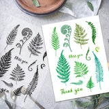 PVC Plastic Clear Stamps, for DIY Scrapbooking, Photo Album Decorative, Cards Making, Pteridophyta, 160x110mm