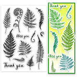 PVC Plastic Clear Stamps, for DIY Scrapbooking, Photo Album Decorative, Cards Making, Pteridophyta, 160x110mm