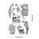 PVC Plastic Clear Stamps, for DIY Scrapbooking, Photo Album Decorative, Cards Making, Skull, 160x110mm