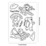 Custom Summer Theme PVC Plastic Clear Stamps, for DIY Scrapbooking, Photo Album Decorative, Cards Making, Animals, 160x110mm