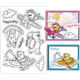 Custom Summer Theme PVC Plastic Clear Stamps, for DIY Scrapbooking, Photo Album Decorative, Cards Making, Animals, 160x110mm