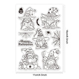 Custom Summer Theme PVC Plastic Clear Stamps, for DIY Scrapbooking, Photo Album Decorative, Cards Making, Gnome, 160x110mm