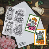 Halloween PVC Plastic Clear Stamps, for DIY Scrapbooking, Photo Album Decorative, Cards Making, Hand Lantern, 160x110mm