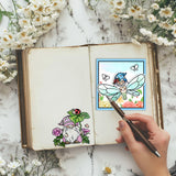 Custom Summer Theme PVC Plastic Clear Stamps, for DIY Scrapbooking, Photo Album Decorative, Cards Making, Gnome, 160x110mm