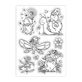 Custom Summer Theme PVC Plastic Clear Stamps, for DIY Scrapbooking, Photo Album Decorative, Cards Making, Gnome, 160x110mm